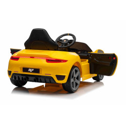 Elektrické autíčko RUF GT 12V,  žlté
