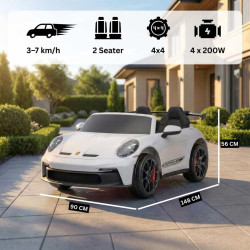 Elektrické autíčko Porsche 911GT3 24V s pohonom 4x4,  biele