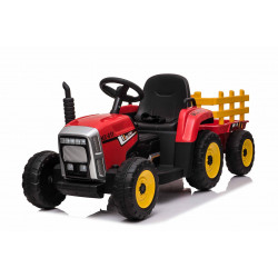 Elektrický Traktor WORKERS s vlečkou,  červený
