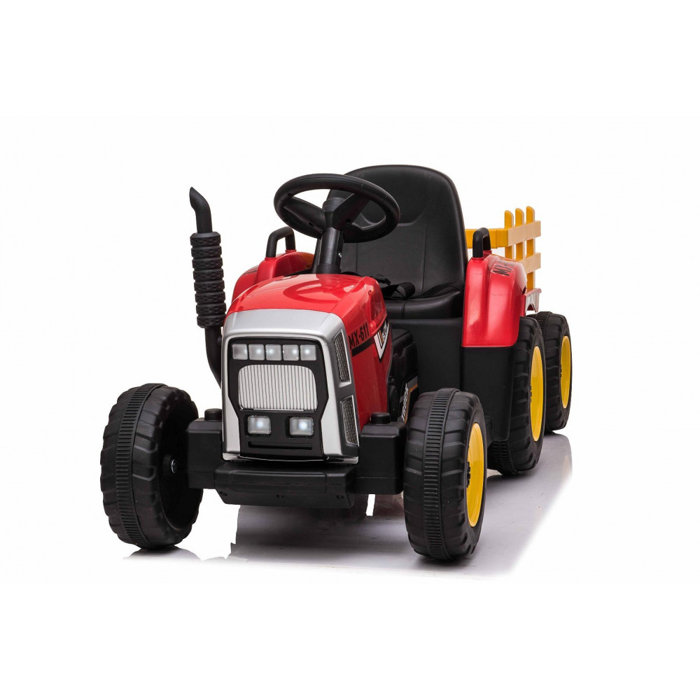 Elektrický Traktor WORKERS s vlečkou,  červený