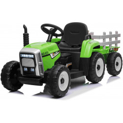 Elektrický Traktor WORKERS s vlečkou,  zelený