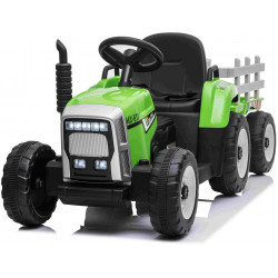 Elektrický Traktor WORKERS s vlečkou,  zelený