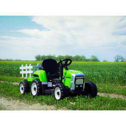 Elektrický Traktor WORKERS s vlečkou,  zelený