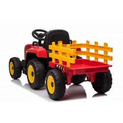Elektrický Traktor WORKERS s vlečkou,  červený