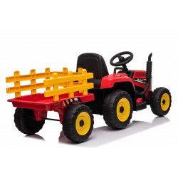 Elektrický Traktor WORKERS s vlečkou,  červený