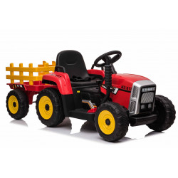 Elektrický Traktor WORKERS s vlečkou,  červený