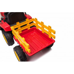 Elektrický Traktor WORKERS s vlečkou,  červený