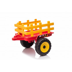 Elektrický Traktor WORKERS s vlečkou,  červený