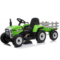 Elektrický Traktor WORKERS s vlečkou,  zelený