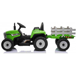 Elektrický Traktor WORKERS s vlečkou,  zelený
