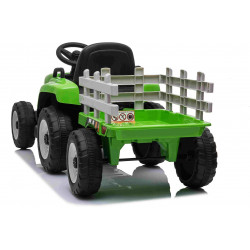 Elektrický Traktor WORKERS s vlečkou,  zelený