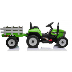 Elektrický Traktor WORKERS s vlečkou,  zelený