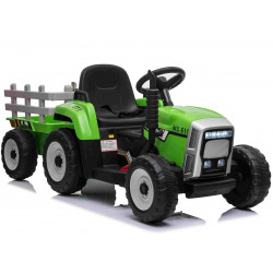Elektrický Traktor WORKERS s vlečkou,  zelený