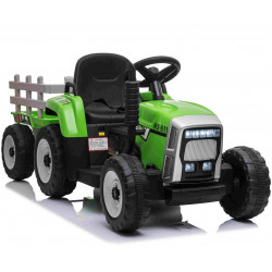 Elektrický Traktor WORKERS s vlečkou,  zelený