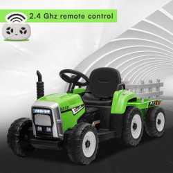 Elektrický Traktor WORKERS s vlečkou,  zelený