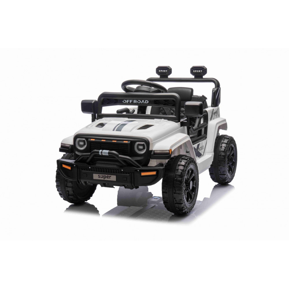 Elektrické autíčko OFFROAD NEW s pohonom zadných kolies,  biele